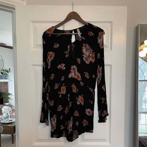 Black Floral Romper